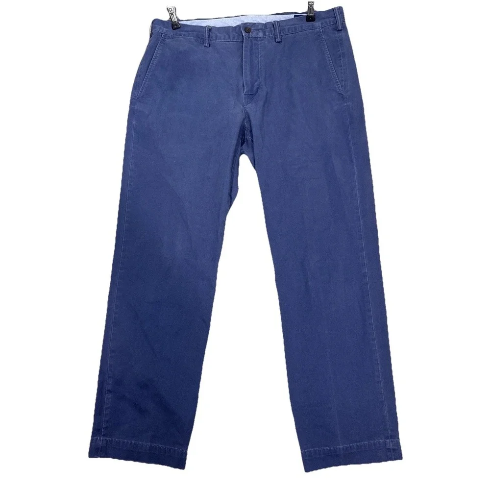 Polo‎ Ralph Lauren Chino Pants Mens 36x32 Blue Stretch Slim Fit Preppy Coastal